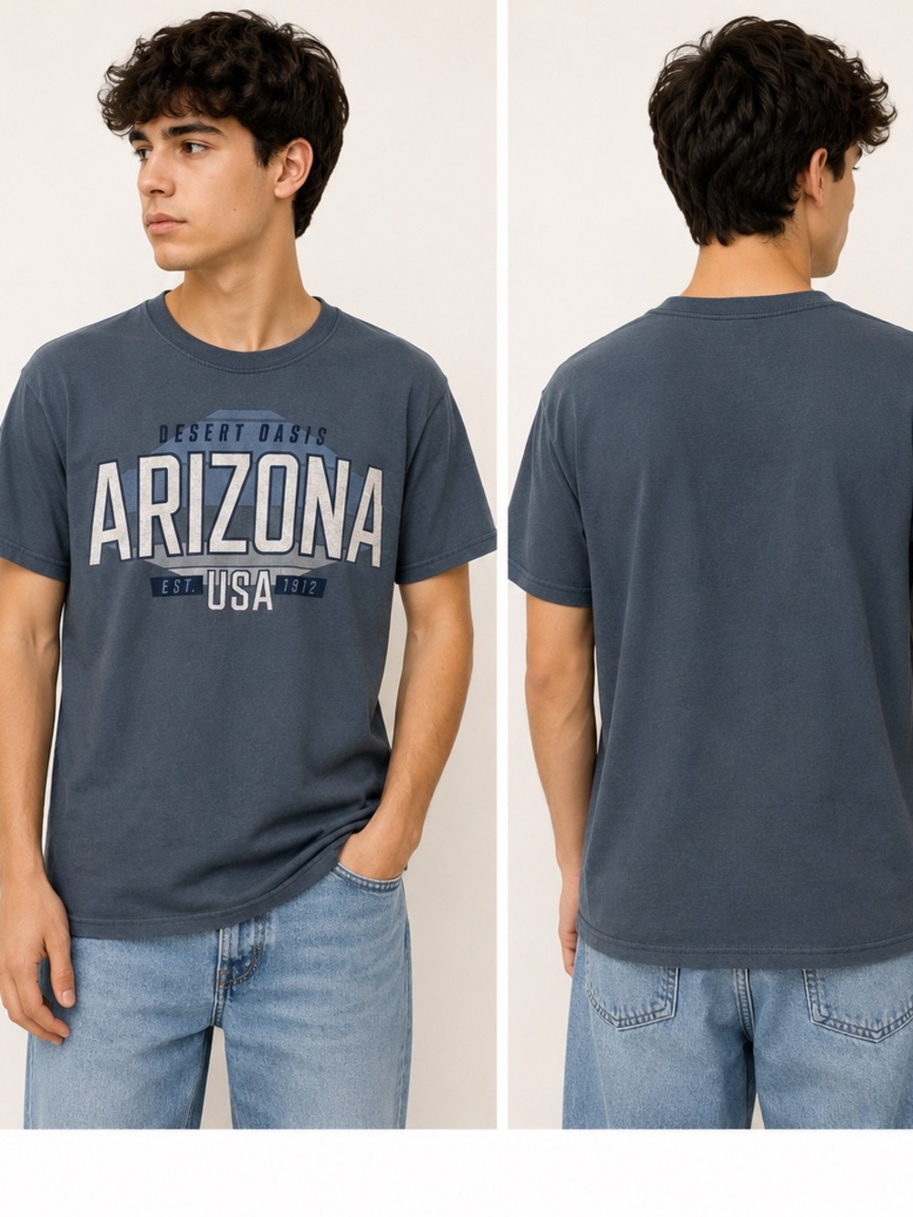 Gildan Heavy Cotton Arizona Desert Oasis EST. 1912 USA Graphic T-Shirt